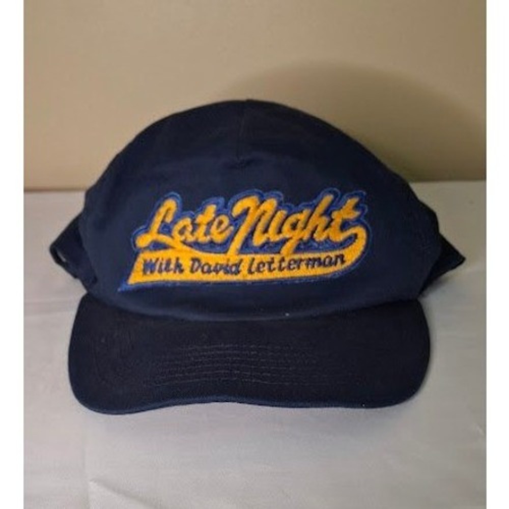 Vintage Late Night With David Letterman Snapback Hat Navy Blue Made in USA Cap